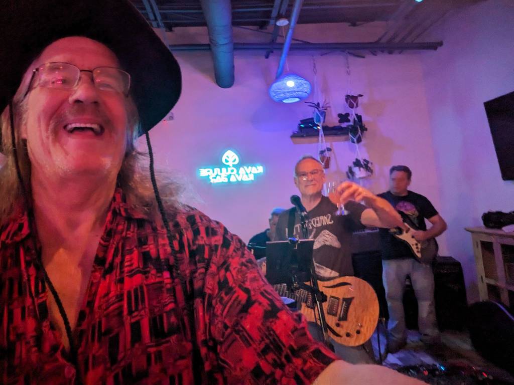 Lewis Bongster practicing with the Full House Band